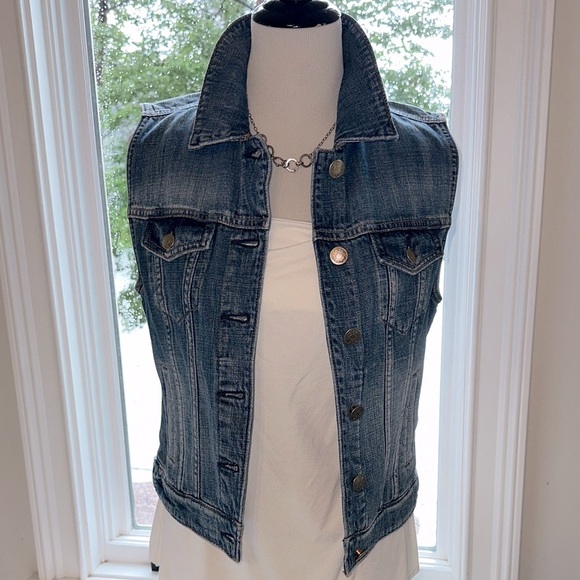 J Crew Indigo Denim Vest, 100% Cotton, Small, NWOT - Picture 1 of 7
